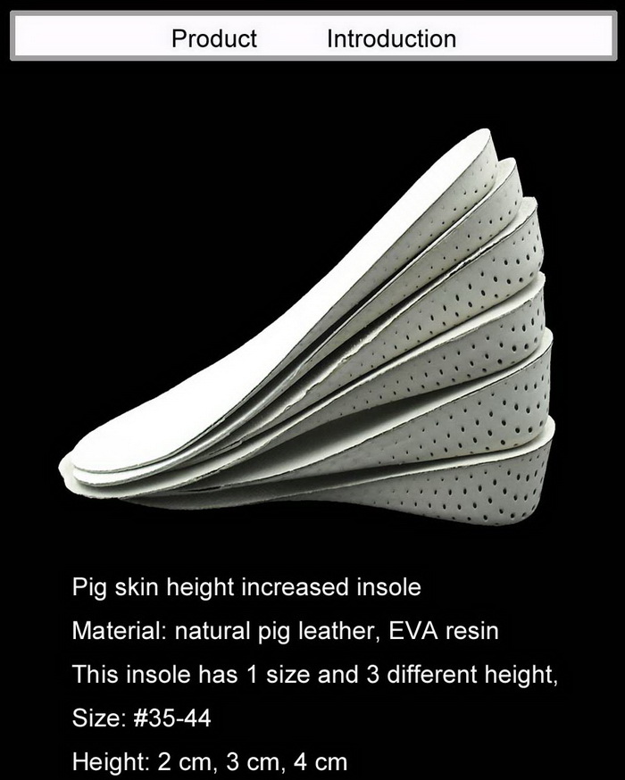 Insole type Heightening insole Insole type Heightening insole